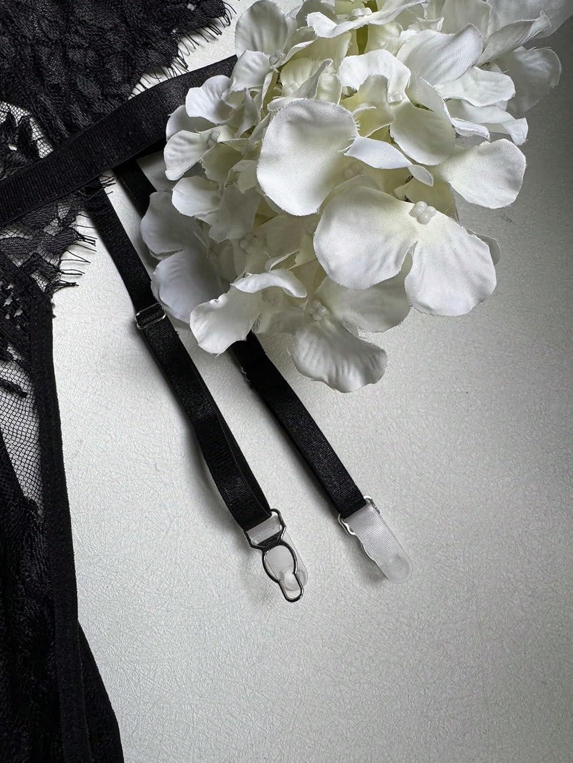 SOLY HUX Women's Lace Mesh Lingerie Push Up Corset and Panty Outfit Babydoll with Garter Belt - Image 3