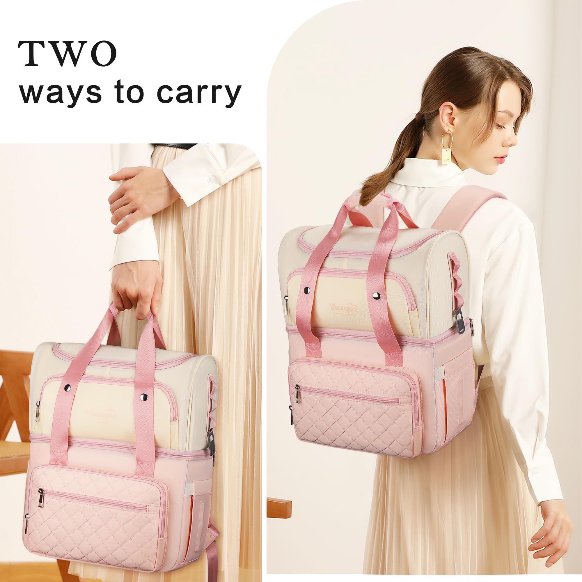 Mochila Nevera Isotermica Portatil con 2 Compartimentos Termostáticos, Bolsa Termica de Moda para Mujeres, Familia, Picnic, Compras, Playa 25l