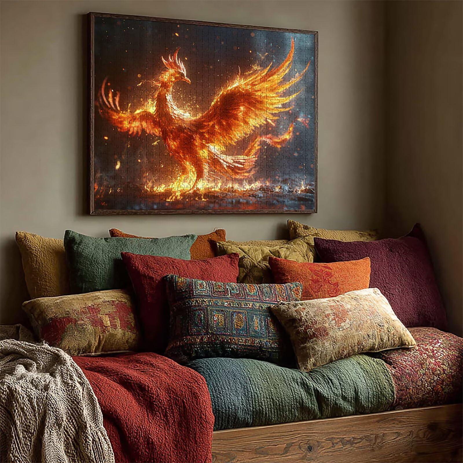 Puzzle Arte con Scatola Flame, Animale Puzzle Legno 2000 Pezzi Adulti 99x70cm, Attività di Intrattenimento ad Alta Difficoltà, DIY Classici Gioco, Jigsaw Per Tutta La Famiglia, Estate Regalo, Z-3702