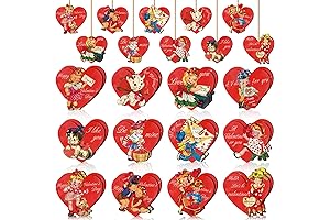 Vintage Valentines Ornaments Victorian Heart Shaped Hanging Embellishments