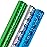 LeZakaa Holographic Foil Wrapping Paper - Mini Roll - Silver Snowflake/Blue Star/Green Geometric Pattern for Christmas, Holiday, Wedding, Birthday - 17 x 120 inches - 3 Rolls (42.5 sq.ft.ttl.)