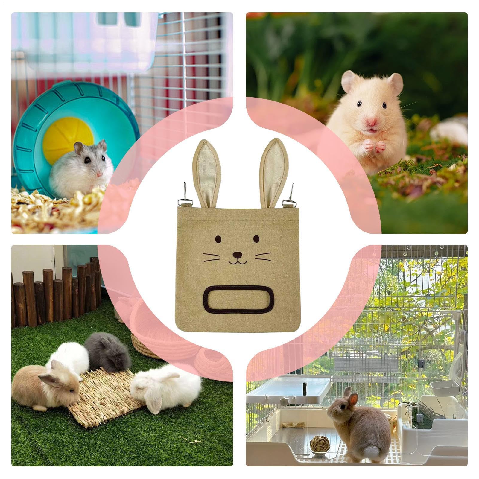 Piccoli Animali Domestici Hangoble Fieno Di - Borsa Da Coniglietto, Per Supporto Distributore Portata | I Criceti Cincillini Coniglietti Conigli Cavie Ghinea Che Alimentano Gli Organizzatori
