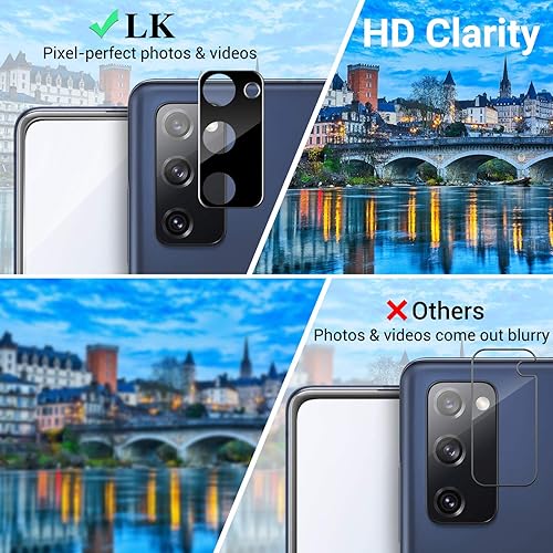 Miniatura 8 de LK Paquete de 3 protectores de pantalla para Samsung Galaxy S20 FE 5G + 3 protectores de lente de cámara, vidrio templado 9H, fácil instalación