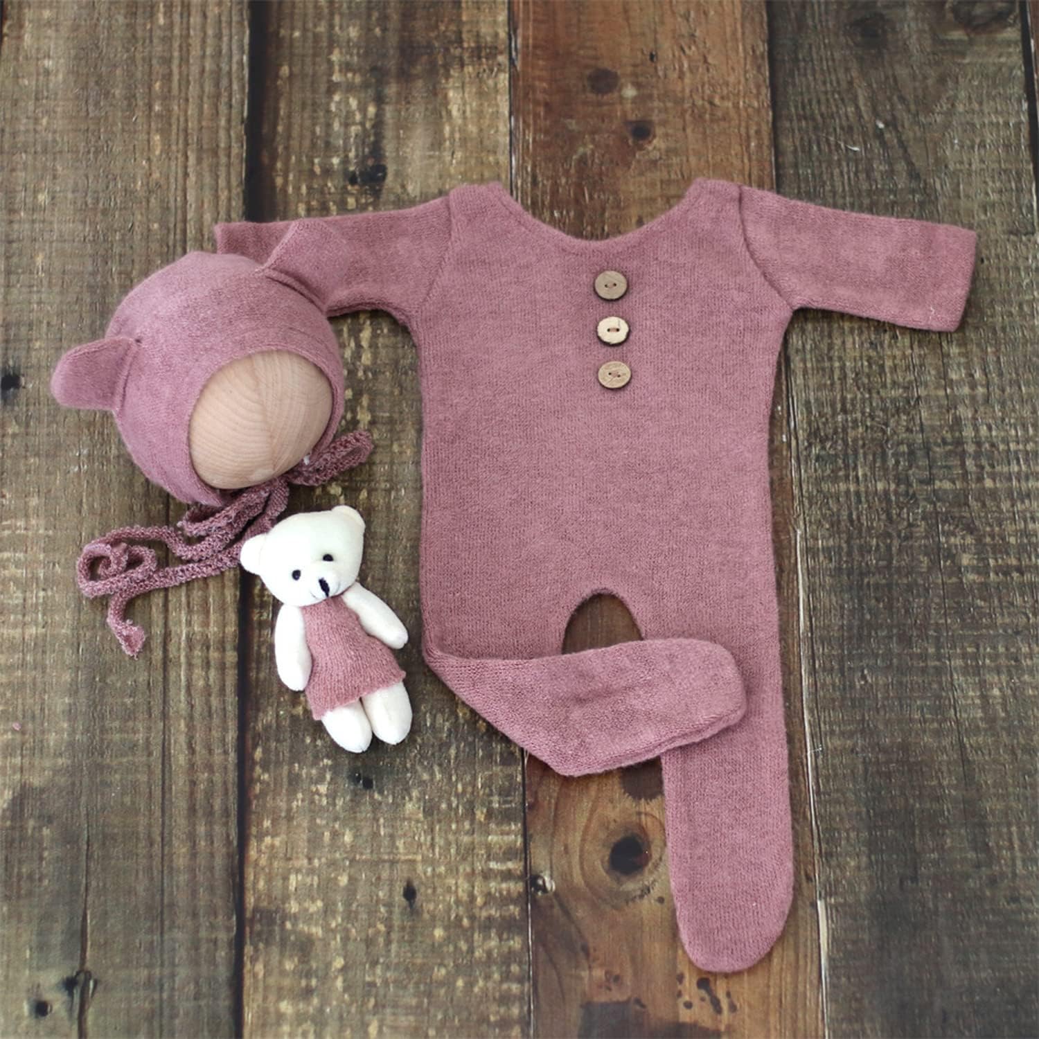 Zeroest Newborn Photography Outfit Baby Photoshoot Props Prince Infant Photo Prop Bear Outfits New Born Boy Hat Clothes Set