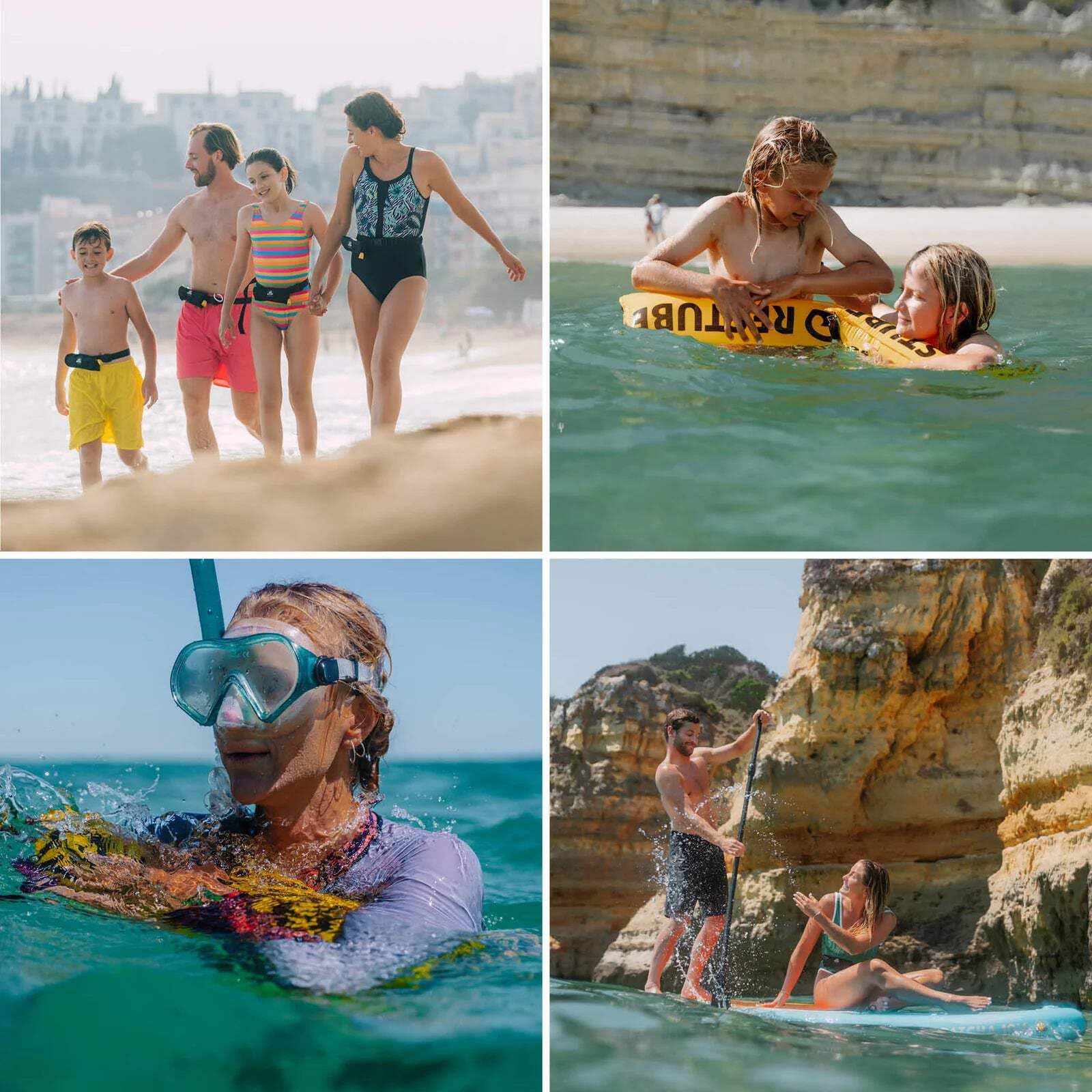 Restube Beach CO2 Bouée de natation - Pour un sentiment de sécurité dans l'eau - Bouée de sauvetage déclenchée par CO2 - Bouée de natation pour adultes et enfants à partir de 10 ans - Bouée pour SUP