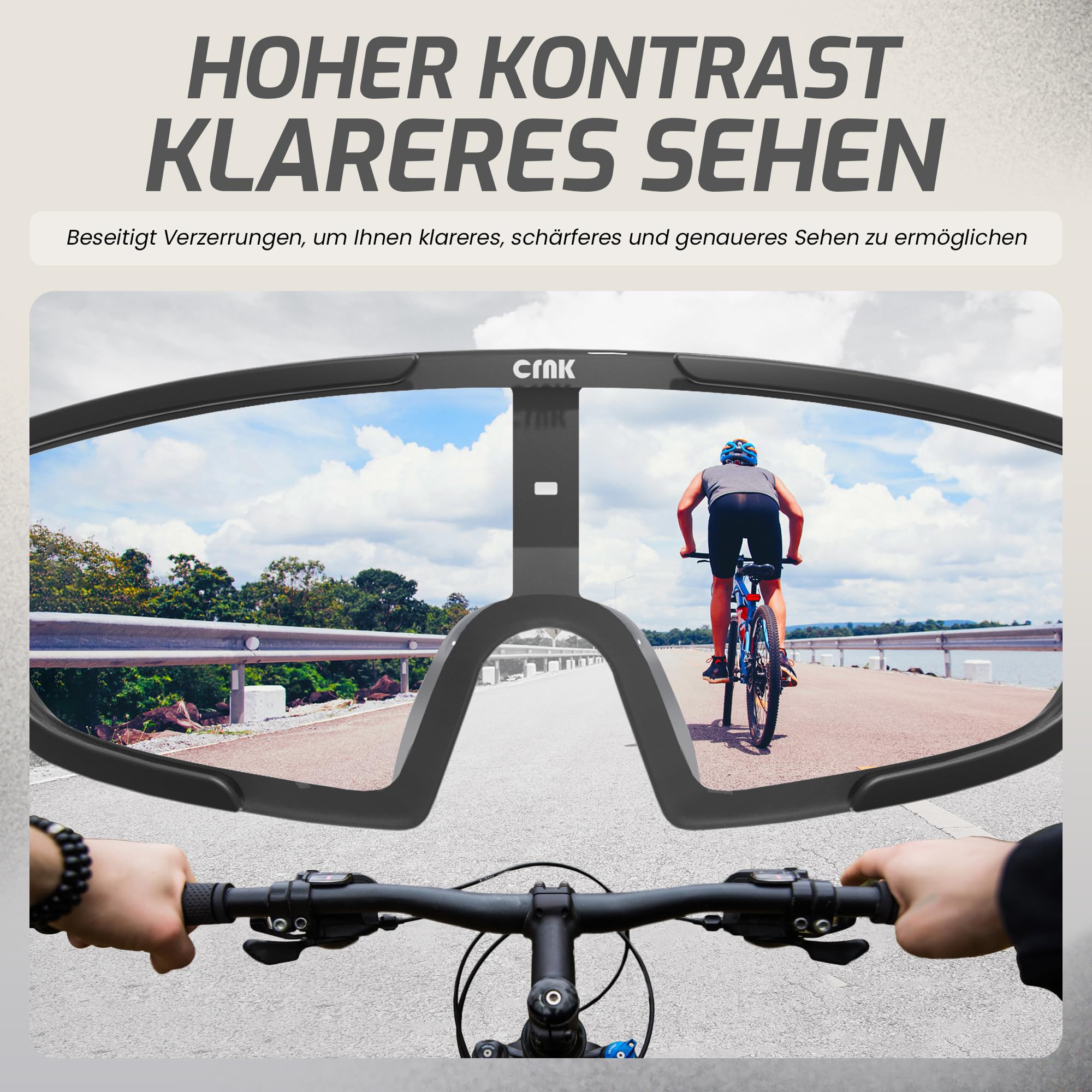 CRNK Vivid Optical 2 okulary sportowe – ultralekkie i wytrzymałe, ochrona UV400, ochrona przed zaparowaniem, opcja fotochromiczna – idealne do jazdy na rowerze, MTB, biegania i sportów na świeżym