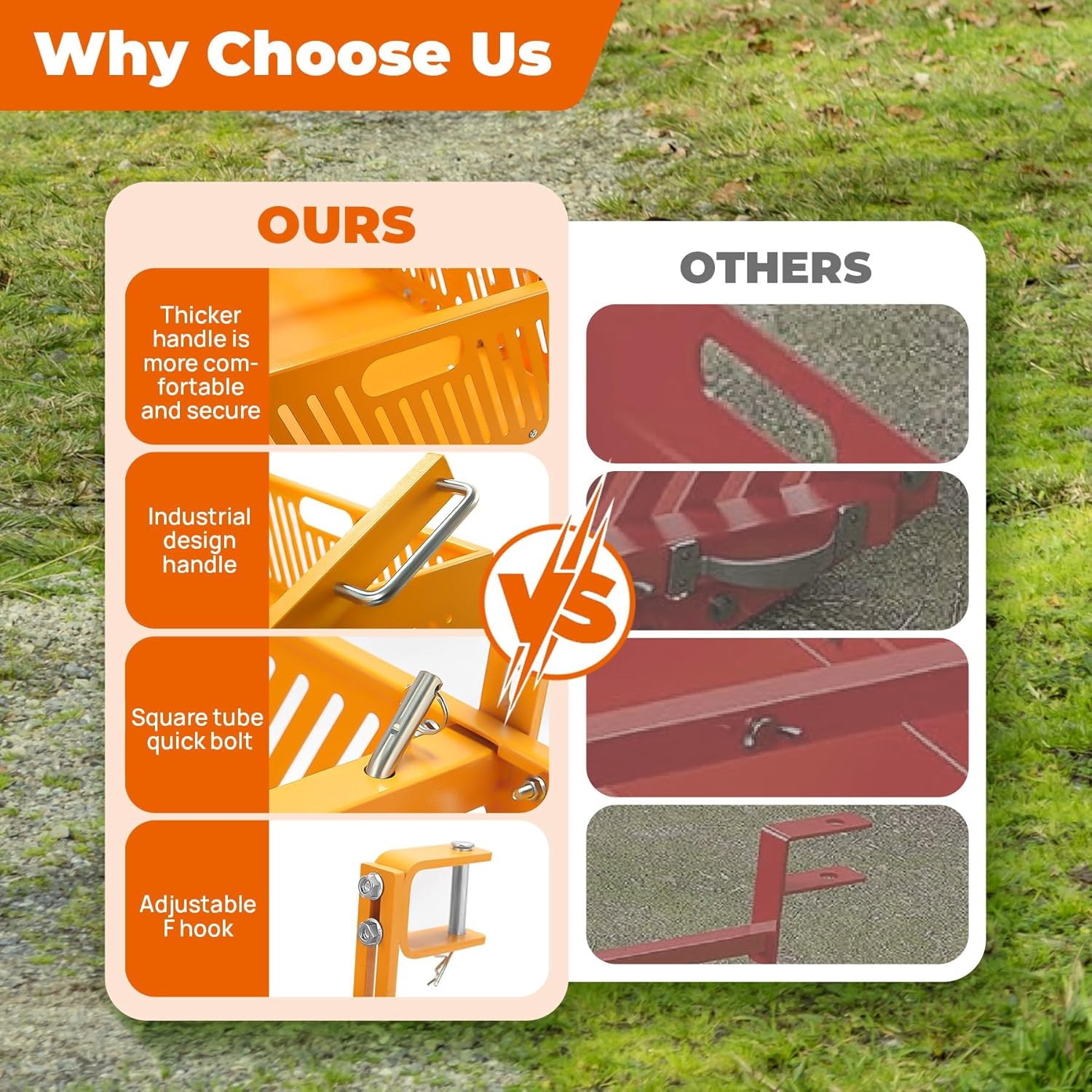 POPMOON 2-in-1 Horse Paddock Cleaner, Manure Fork & Tow Behind Trailer, Upgrades from Manure Scoop, Yard Sweeper for Horse Manure - Heavy Duty Drag Manure Collector for Paddock, Pasture