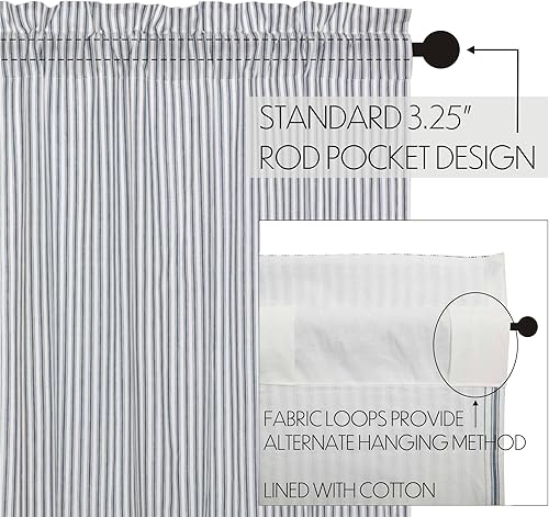 VHC Brands Sawyer Mill Blue Window Panel Set - Thumbnail 2