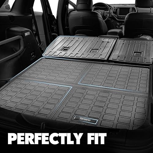 Miniatura 3 de Vanseno Tapete de maletero compatible con Jeep Cherokee 2014-2023, cubierta de asiento trasero, protector para todo tipo de clima, compatible con