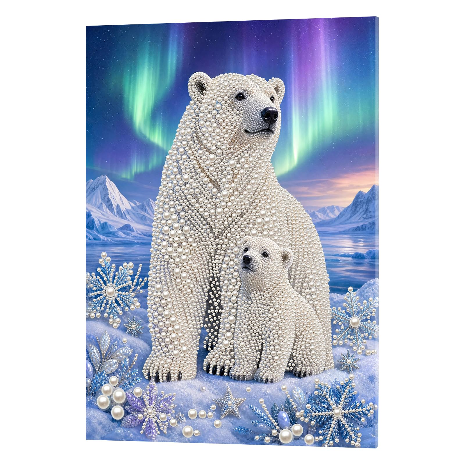 POETRYDRAW Snow Bear DIY Framed Pearl Painting Art Kits with Frame 11