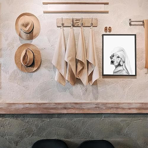 Miniatura 6 de TWNSLLA Juego de 9 piezas de arte divertido para pared de baño, decoración de pared de baño en blanco y negro, bonita decoración de pared de