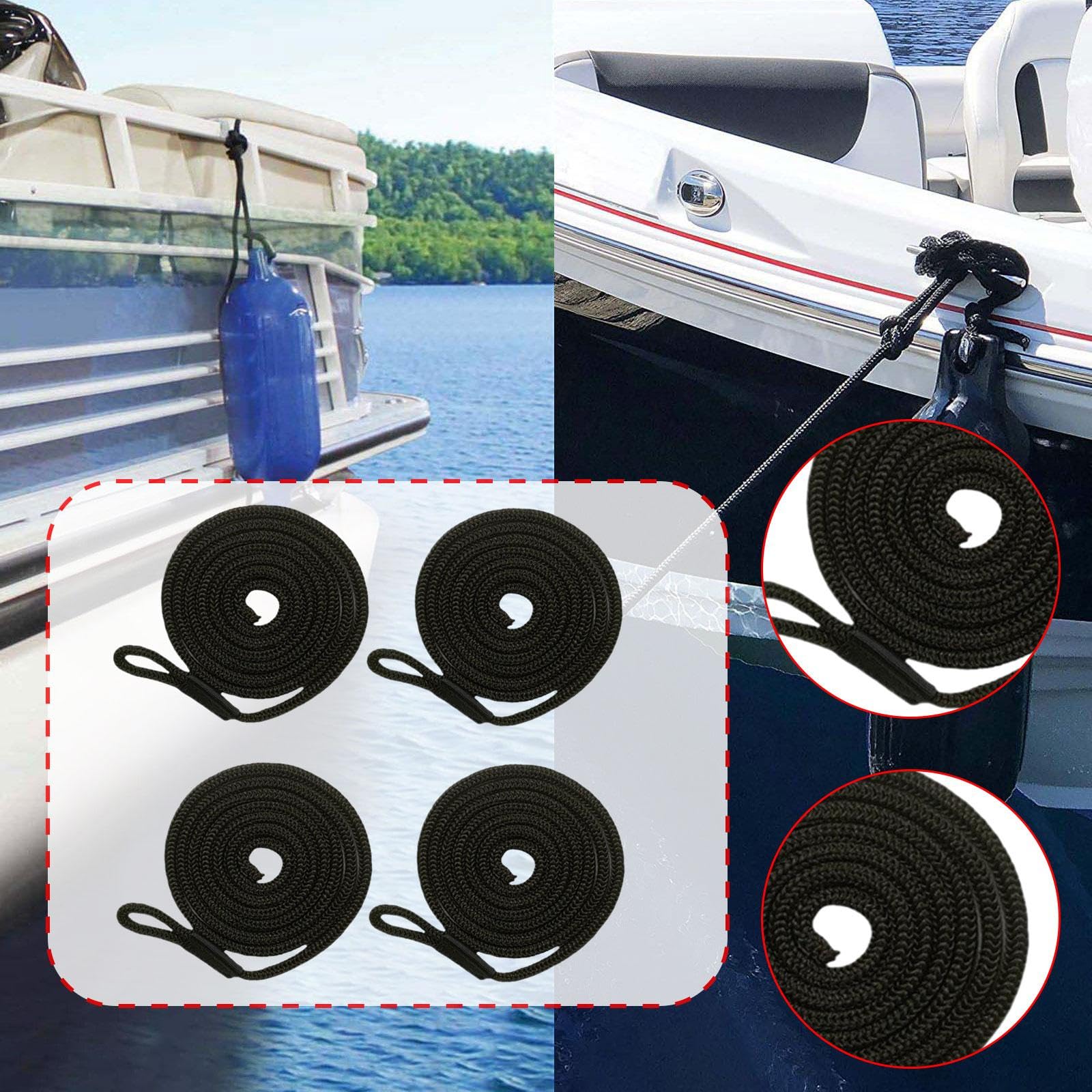 Yiju 4 Pieces Boat Bumpers Fenders Fishing Sailboats Marine Dock Protectors Accessories Docking