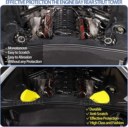 Miniatura 7 de Cubierta de torre de puntal trasero compatible con Chevrolet Corvette C8 Stingray 2020-2023, cubierta de panel de protección de torre de ABS con