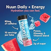 Vista 8 de Nuun Energía: cafeína, vitaminas B, ginseng, tabletas de bebidas electrolíticas, sabores mixtos, 40
