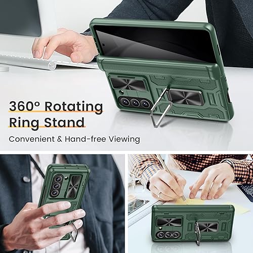 Miniatura 111 de VEGO Funda para Galaxy Z Fold 4 con cubierta de cámara deslizante y funda de protección de bisagra con protector de pantalla Cubierta protectora