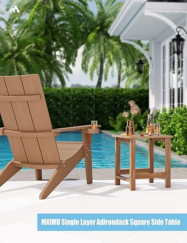 Miniatura 7 de MXIMU Mesa Lateral Adirondack para Exteriores, Mesas Laterales Cuadradas Resistentes a la Intemperie para Exteriores, Mesa Lateral para Exteriores