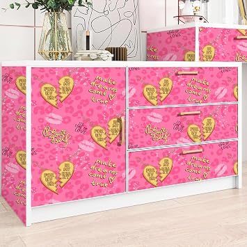 Pink Wallpaper Peel and Stick Modern Self-Adhesive Removable Contact Paper for Girls Women Bedroom Inspirational Leopard Print Art Mural Affirmation Sticker Vinyl Film for Living Room Bathroom Cabinet