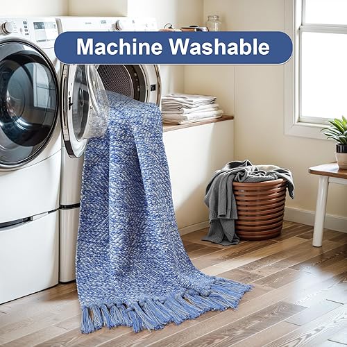 Miniatura 236 de Collive - Tapete de 27 x 43 pulgadas, lavable a máquina, para interiores y exteriores, de bajo perfil, suave algodón tejido a mano, para baño