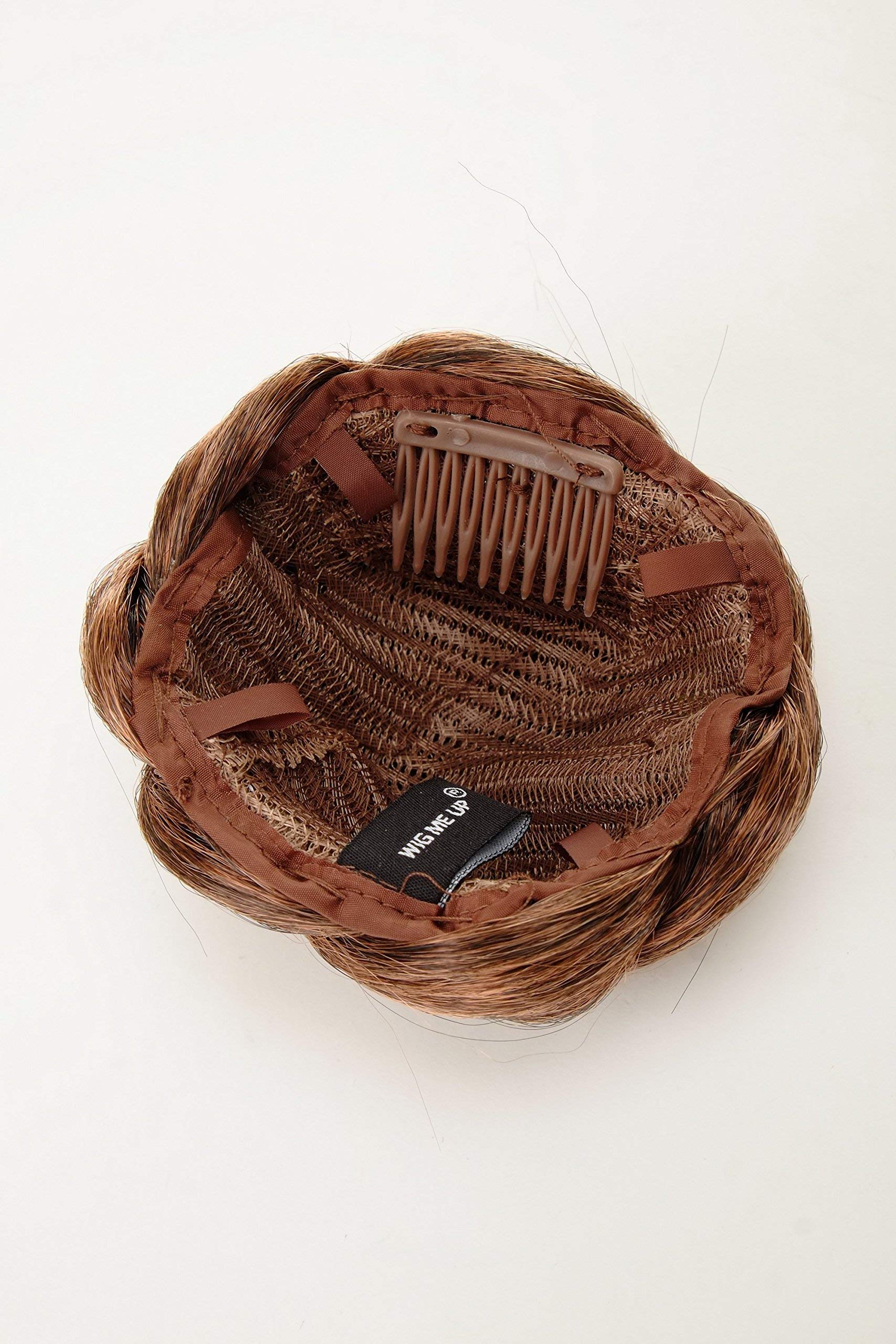 WIG ME UP - N672-4T30 Hairbun Hairpiece bun hair knot braided elaborate traditional custom chestnut brown mix - Image 4