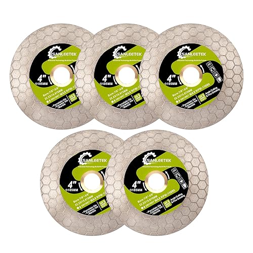 Miniatura 7 de Hoja de sierra para azulejos de diamante, disco de molienda de corte de 4 pulgadas (4.134 in), diseño hexagonal para porcelana, cerámica, mármol,