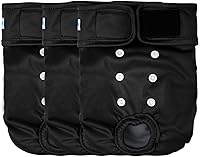 Vista 13 de Leekalos Pañales reutilizables lavables para perras (3 unidades) – Pañales para perritos altamente absorbentes – Pañales ajustables para cachorros