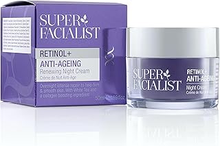 Super Facialist Retinol+ Anti-Ageing Night Cream - Face Cream with Retinol & Hyaluronic Acid for Fine Lines & Wrinkles, Vegan Friendly Anti Ageing Face Cream for Smooth Skin, 50ml