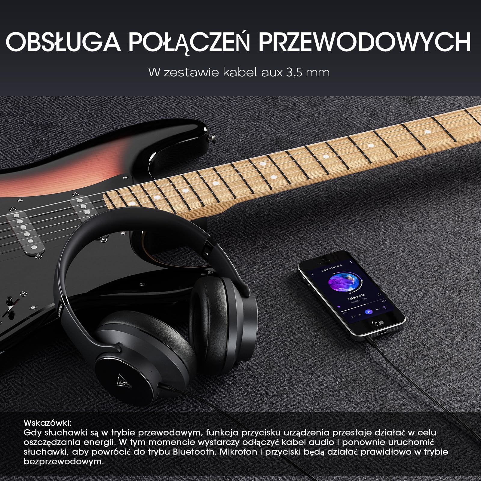 DOQAUS Bezprzewodowy zestaw słuchawkowy Bluetooth 90H z mikrofonem /3EQ,Słuchawki audio Bluetooth, bezprzewodowe składane słuchawki do komputerów/telefonów komórkowych