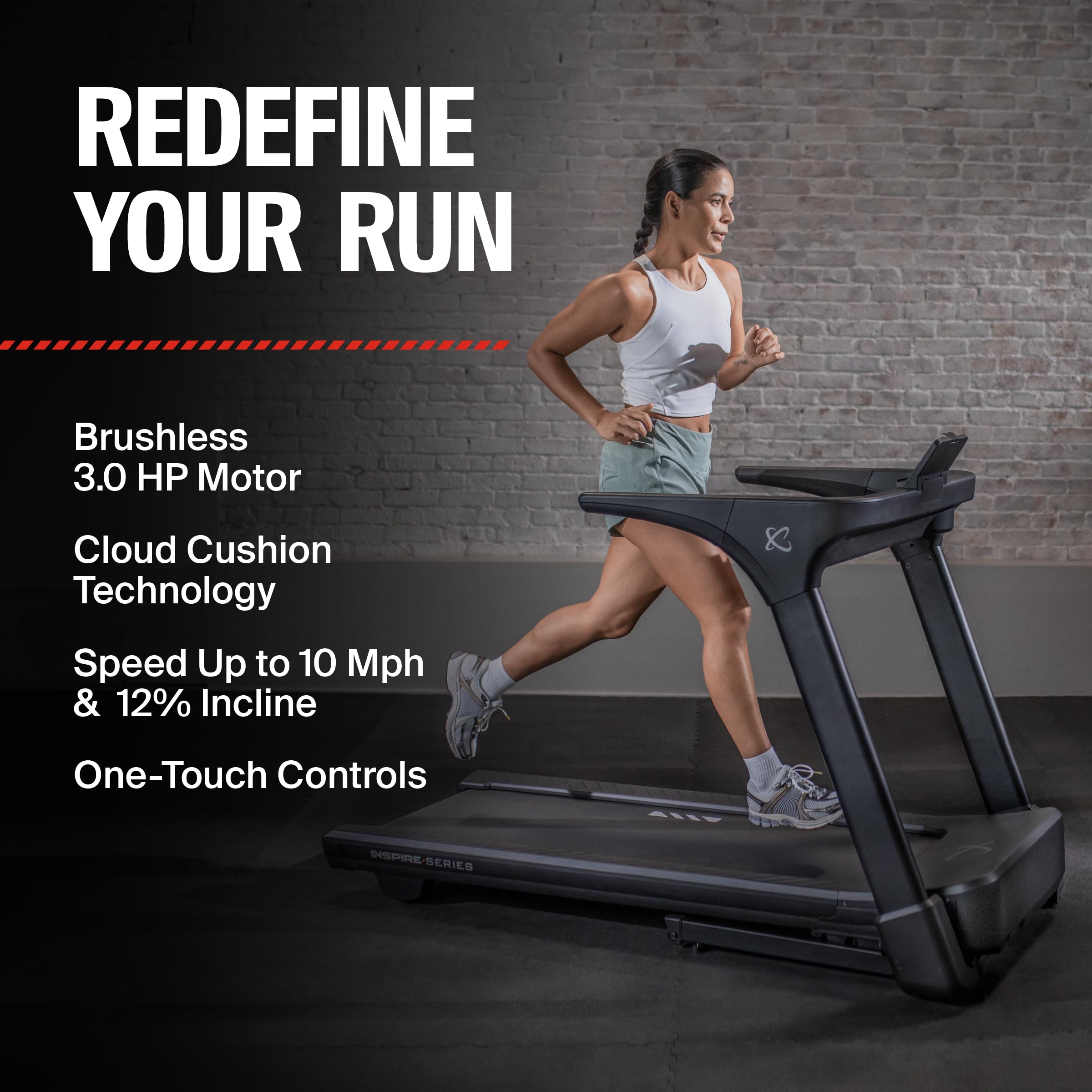 User running on Inspire Series T4 Treadmill