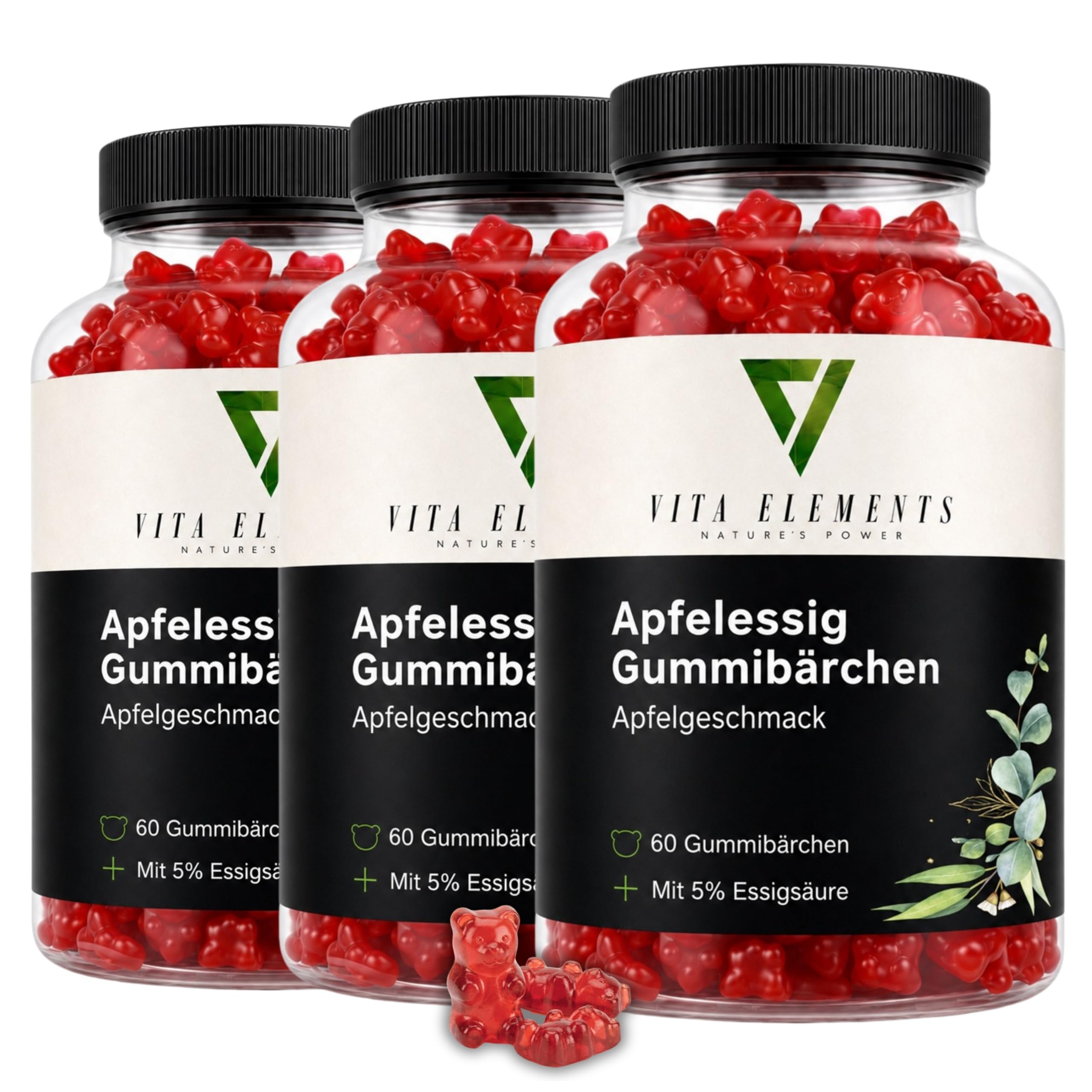 Vita Elements Gommes au Vinaigre de Cidre - 60 unités - Lot de 3