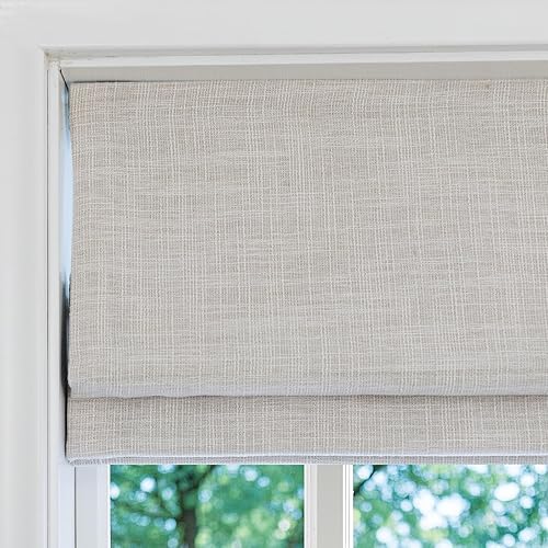 Vista 8 de Sunbox Persianas romanas sin cordón, de tela para oscurecer la habitación, persianas romanas para ventanas, puertas, puertas francesas, ventanas