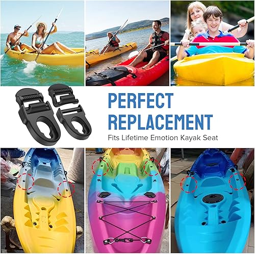Miniatura 6 de Paquete de 2 ganchos de repuesto para clips de asiento de kayak Lifetime Emotion