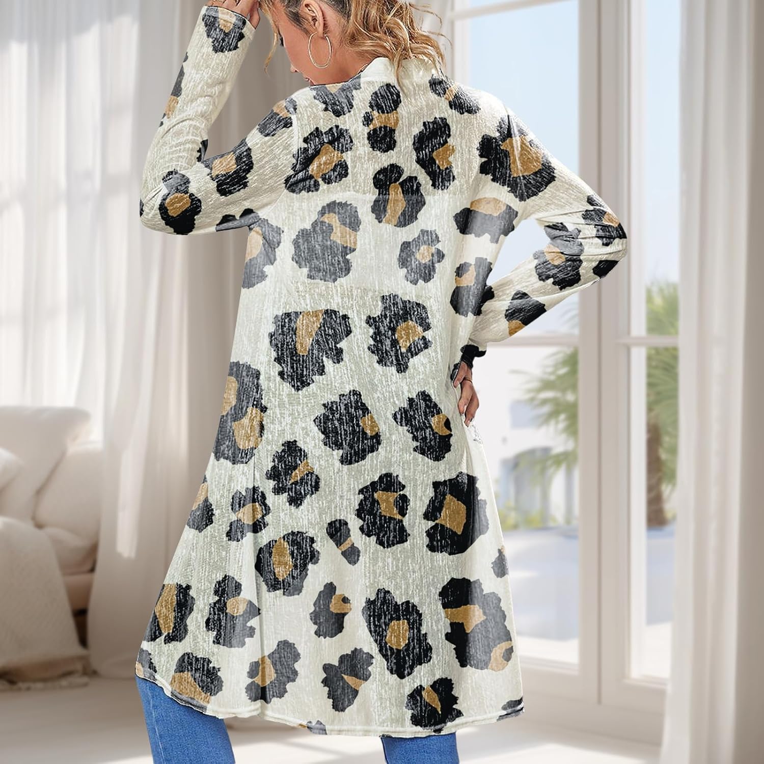 Open Front Cardigan For Women Boho Vintage Soft Long Beach Cover Ups For Women Trendy Lightweight Summer Wear - Image 3