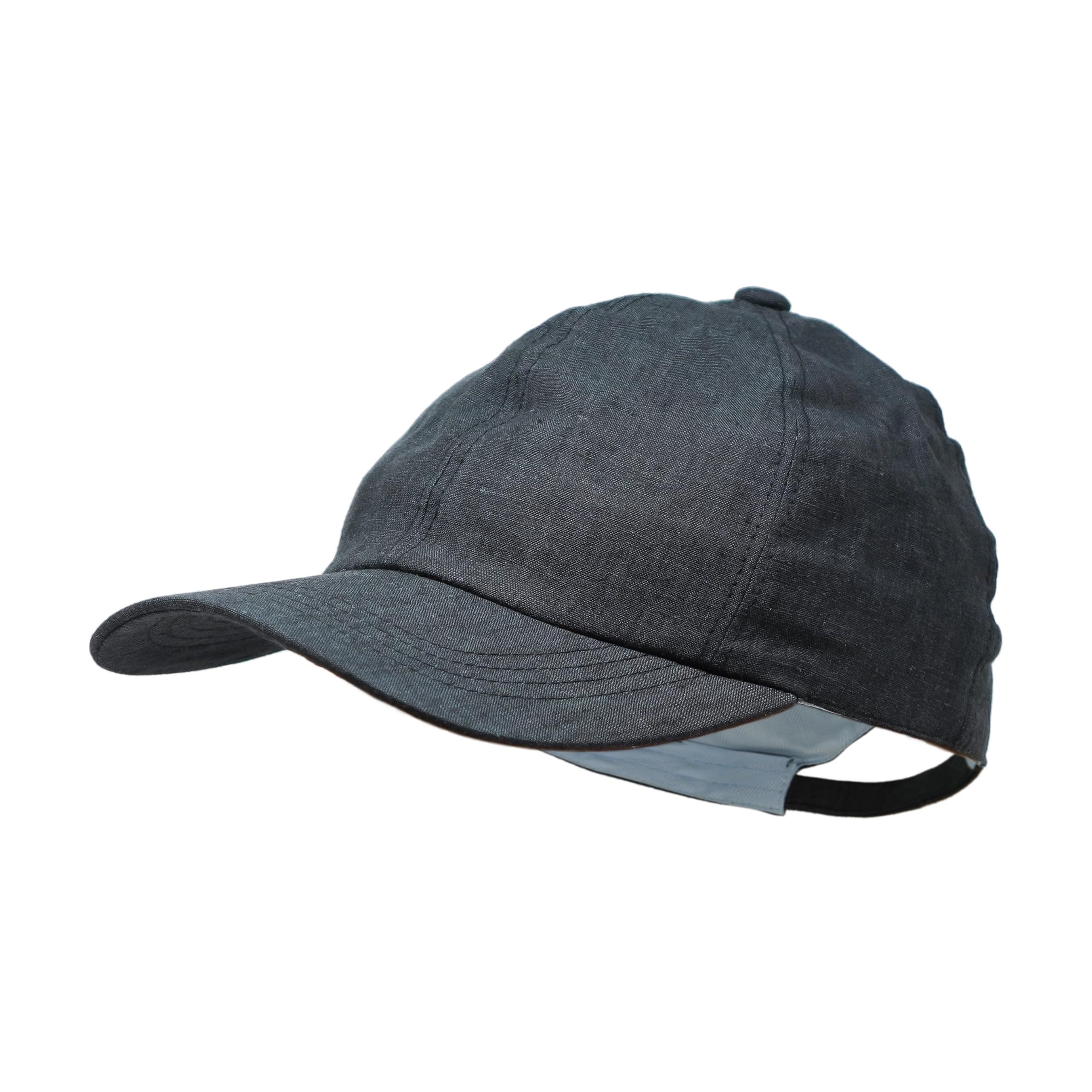 Borges & Scott Lniana czapka z daszkiem z regulowaną klamrą, unisex, jeden rozmiar, lekka męska czapka premium ze 100% bawełnianą podszewką w jodełkę - klasyczna pakowalna oddychająca czapka