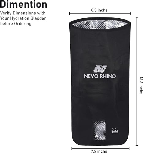 Miniatura 7 de N NEVO RHINO 2 bolsas aislantes de vejiga de agua, bolsa protectora para vejigas de hidratación de 2L-3L, funda aislante de vejiga de agua mantiene