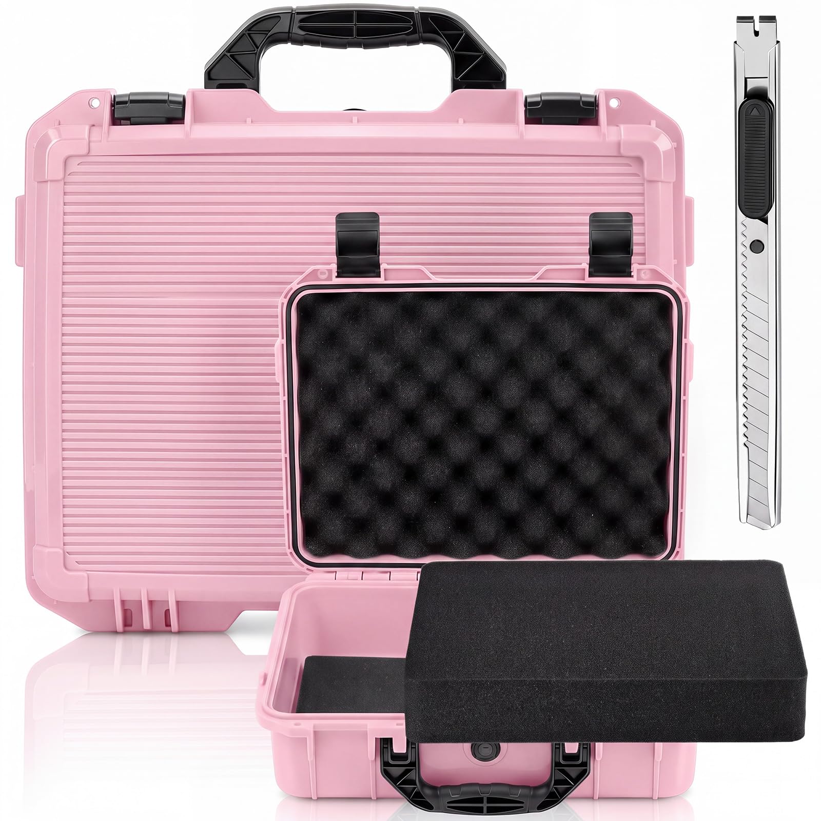 Relaxweex 14.96 x 12.2 x 5.71 Inch Hard Case, Grid Shell, Pink