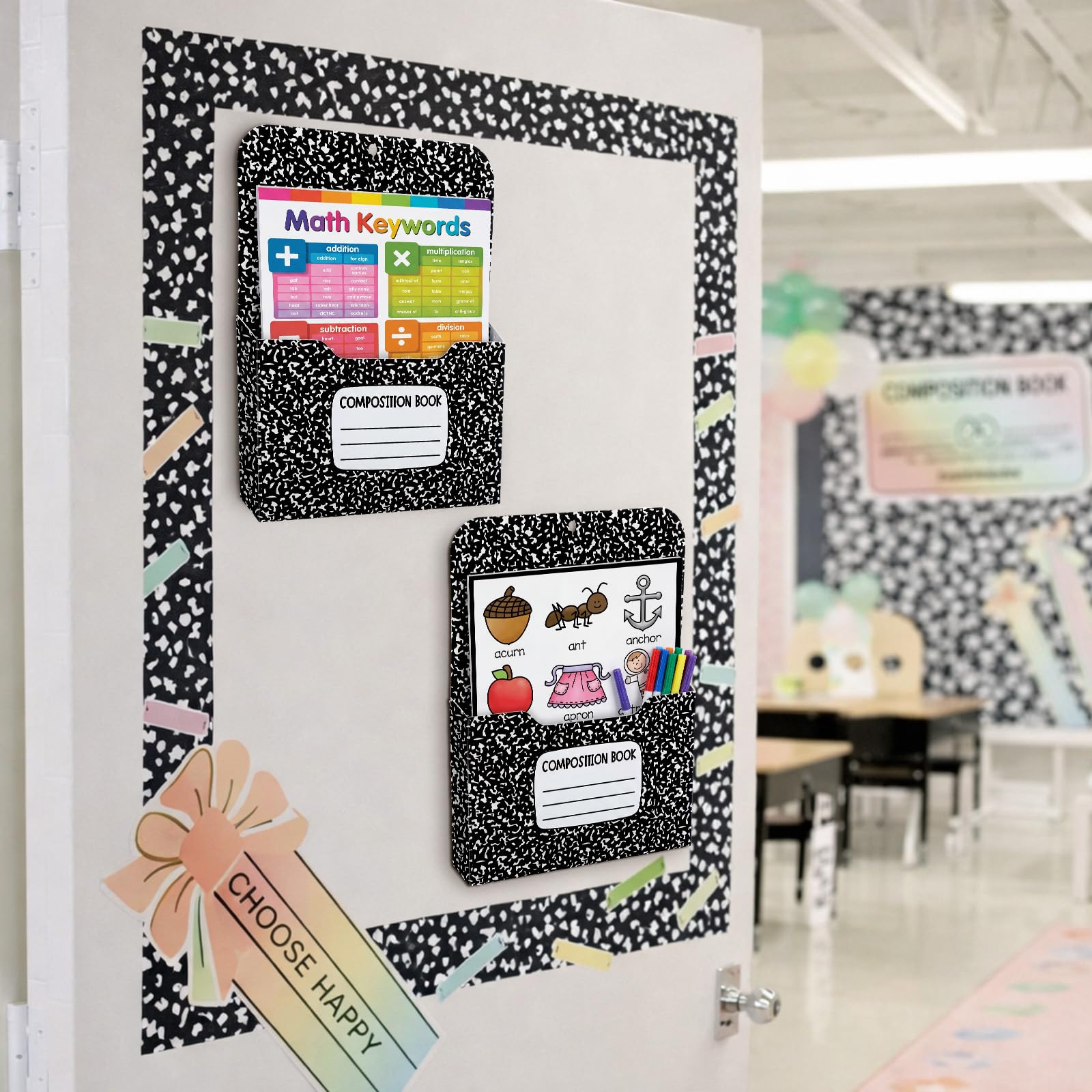 Gilprop Magnetischer Aktenordner, Organizer, Klassenzimmer, Dekoration, Lehrer, Schreibtischzubehör für Whiteboard, Klassenzimmer, unverzichtbar, ohne Bohren, 2 Stück
