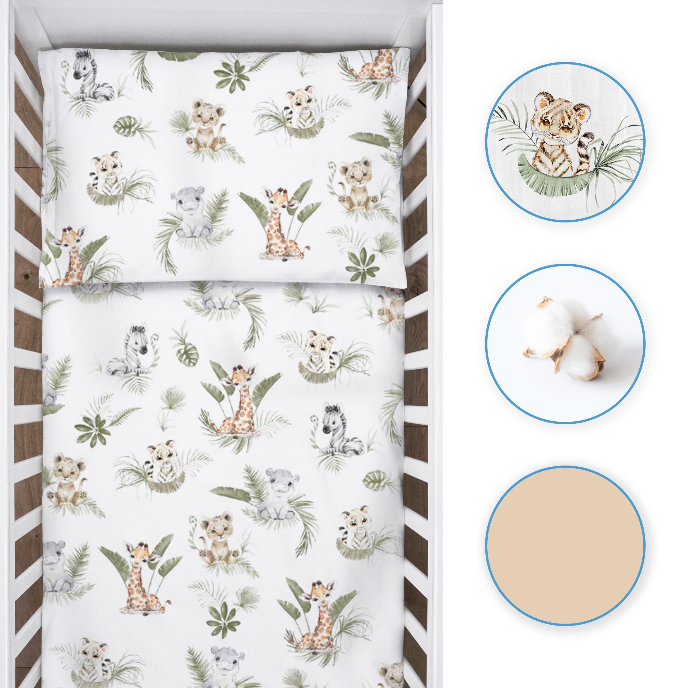 Baby Comfort 2-Piece Toddler Duvet & Pillow Set, 120x90 cm, 100% Cotton Breathable Fabric - Image 3
