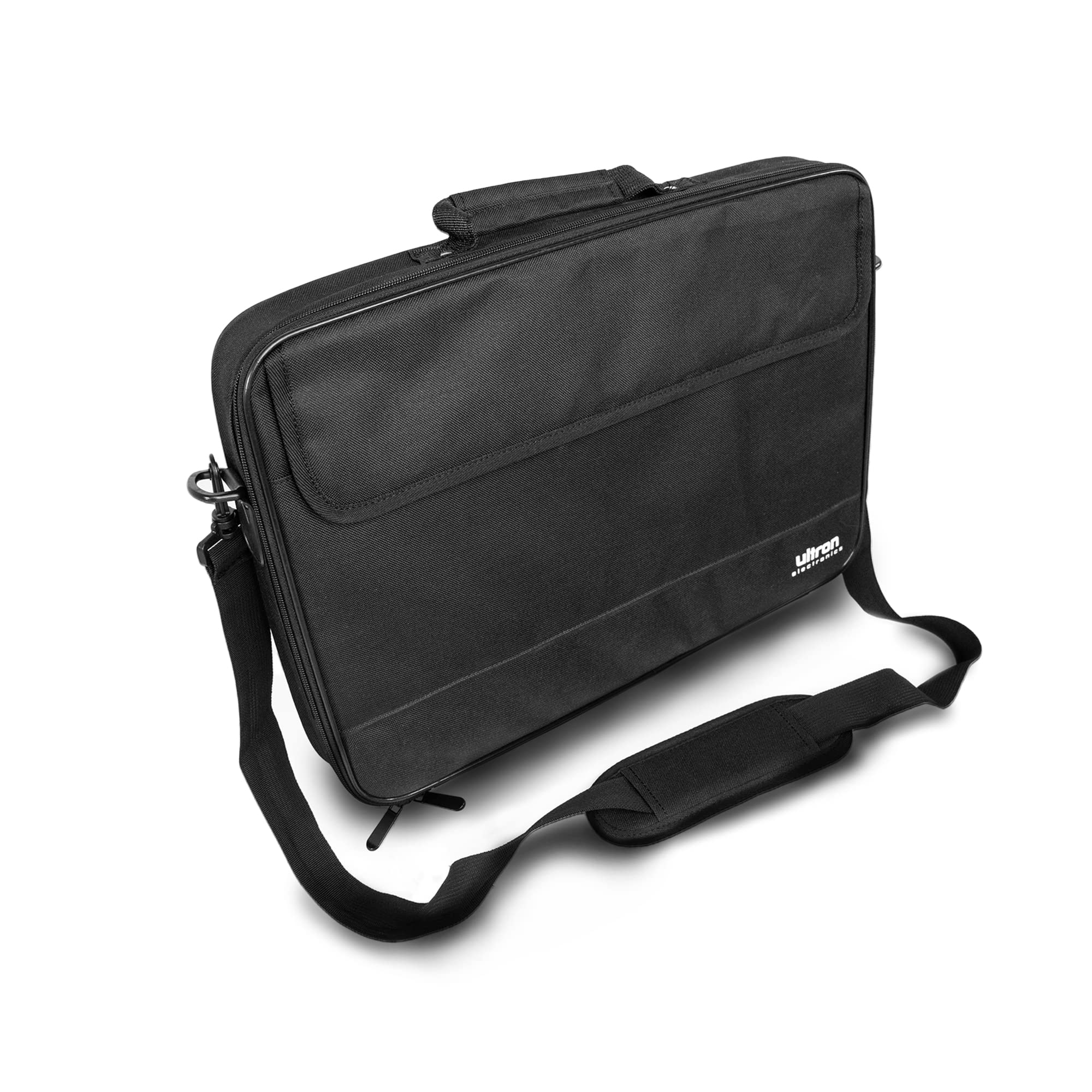 ultron Case Plus kompaktowa torba na laptopa, torba na ramię z kieszeniami do przechowywania akcesoriów, do laptopów o przekątnej do 15,6 cala (39,6 cm), czarna, 1 sztuka