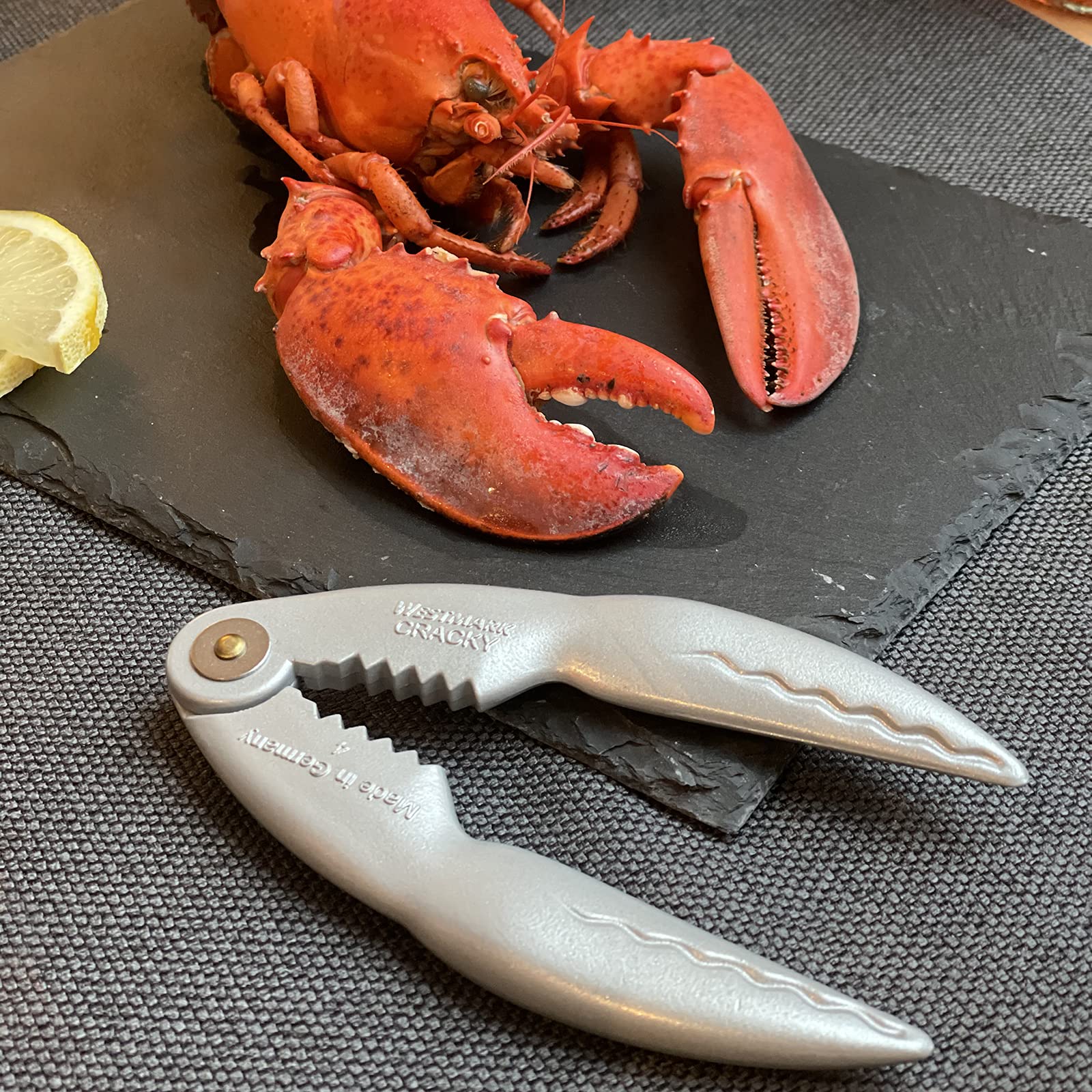 Westmark Set à Homard, 4 pièces, 2 Casses-Homard, Cracky + 2 Fourchettes à Homard, Aluminium avec Revêtement spécial alimentaire/acier inoxydable, argenté, 660022E6