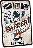 Vista 15 de Chico Creek Signs Letrero de barbería, decoración de salón, 8 x 12 pulgadas, aluminio, retro