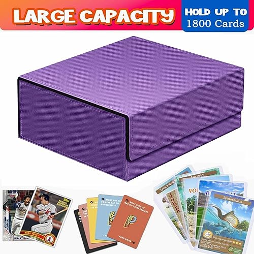 Miniatura 4 de Caja de almacenamiento de más de 1800 tarjetas de intercambio, cierre magnético, caja de almacenamiento con capacidad para 600+ 35PT 3 x 4 pulgadas,