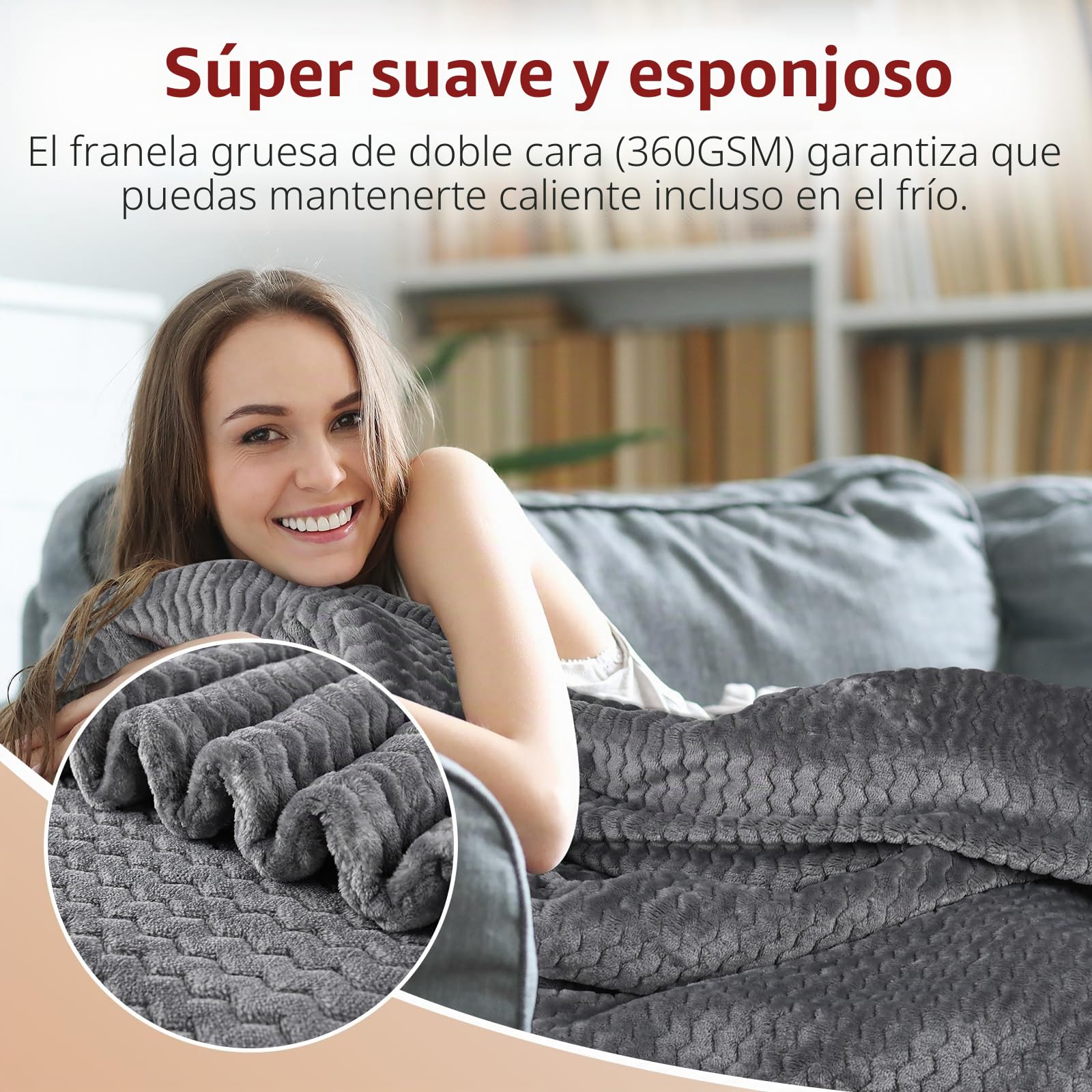 REDKEY Manta Electrica 180x130cm, Temporizador de 5 Horas y 9 Niveles de Calefacción, Desconexión Automática, Lavable a Máquina, Mando a Distancia Digital Manta Termica Gris