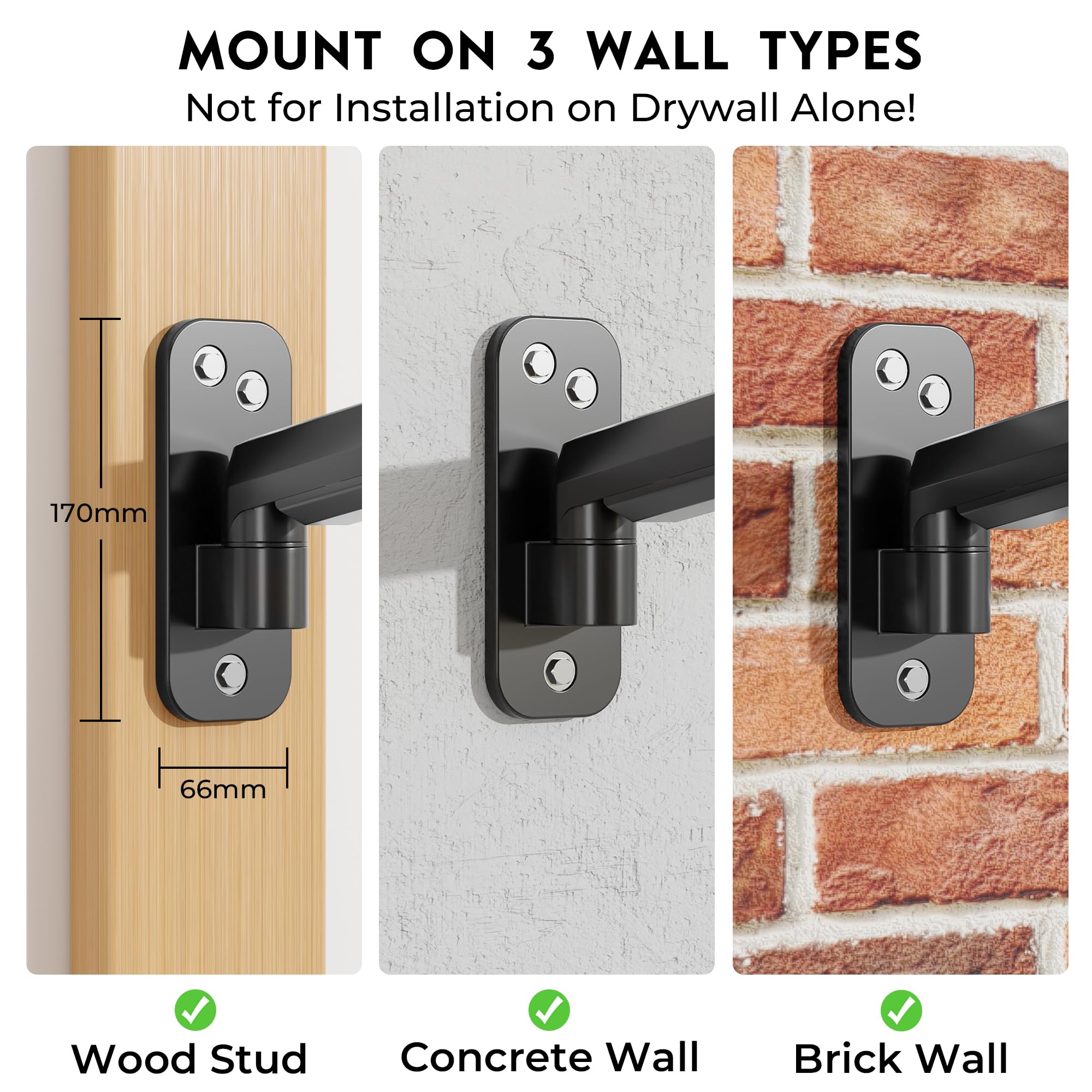 BONTEC Support Ecran PC Mural a Ressort a Gaz, Bras Ecran PC 13 a 42 Pouces 9 kg, Bras Articule Ecran PC Reglable Hauteur, Rotation 360 deg, Pivot 180 deg, Inclinaison 90 deg, VESA Jusqua 200x200