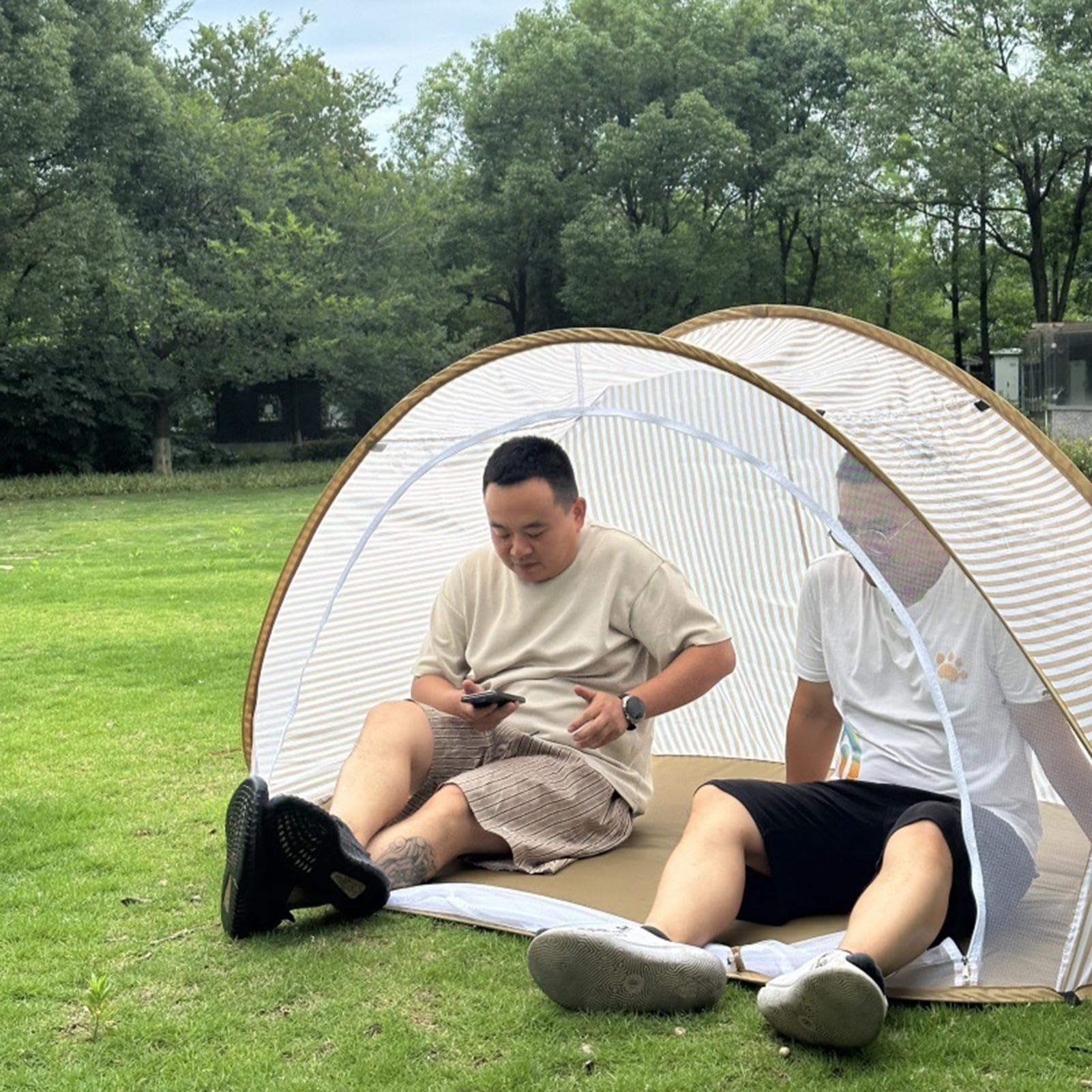 Tente de Plage 2-3 Personnes Protection UV Pliable | Tente de Plage Instantanée Pour Camping Pique-nique Sorties Jardin Jardin Public Pelouse