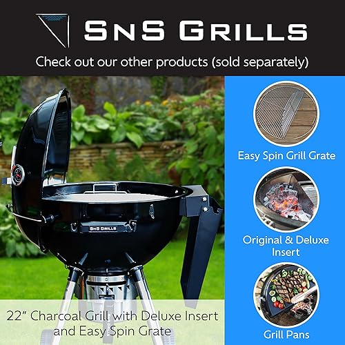 Miniatura 6 de SnS Grills Slow 'N Sear - Rejilla de cocción elevada, acero inoxidable resistente, se adapta a rejillas de cocción estándar, más espacio de parrilla