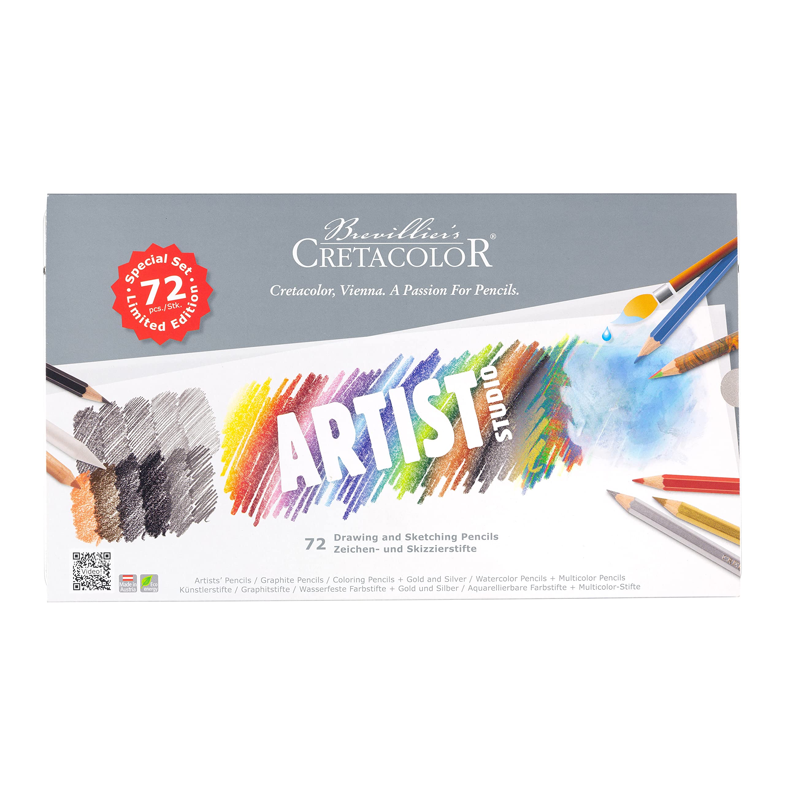 CRETACOLOR Artist Studio XXL Set | 72 Teile | hervorragende Qualität, 465 72, Gold