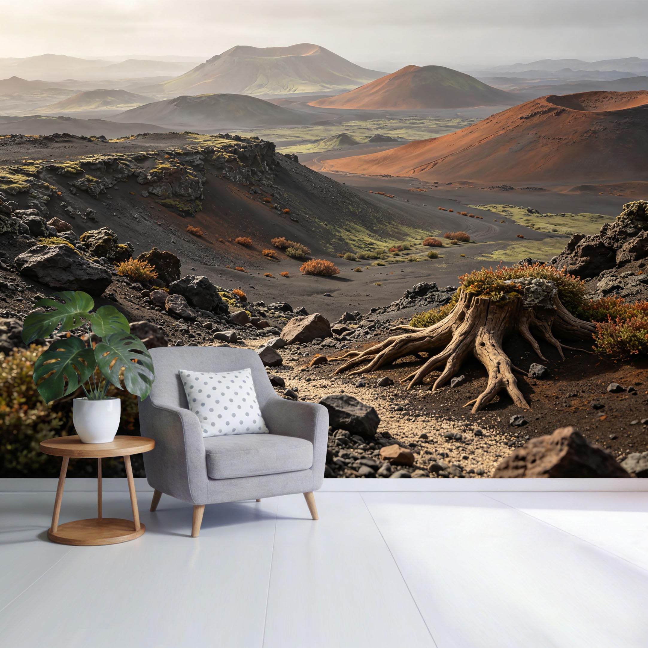 Custom Size Wall Mural Volcanic Mountain Landscape Rocky Desert Terrain Roots Texture Panorama SelfAdhesive Wall Fabric Removable Wallpaper for Home Office Decor