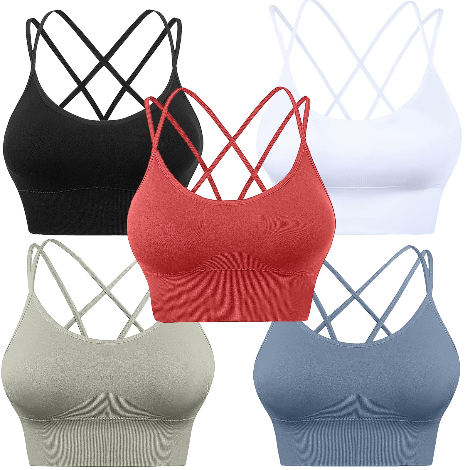 HANERDUN Sujetador Deportivo para Mujer Cómodos Tirantes Finos con Almohadillas Extraíbles para Yoga, Gimnasio Correr