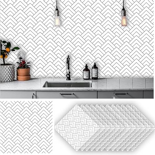 Alwayspon 12 calcomanías mate para azulejos de pared, despegar y pegar, calcomanías de vinilo autoadhesivas para azulejos de cocina y baño, 6 x 6