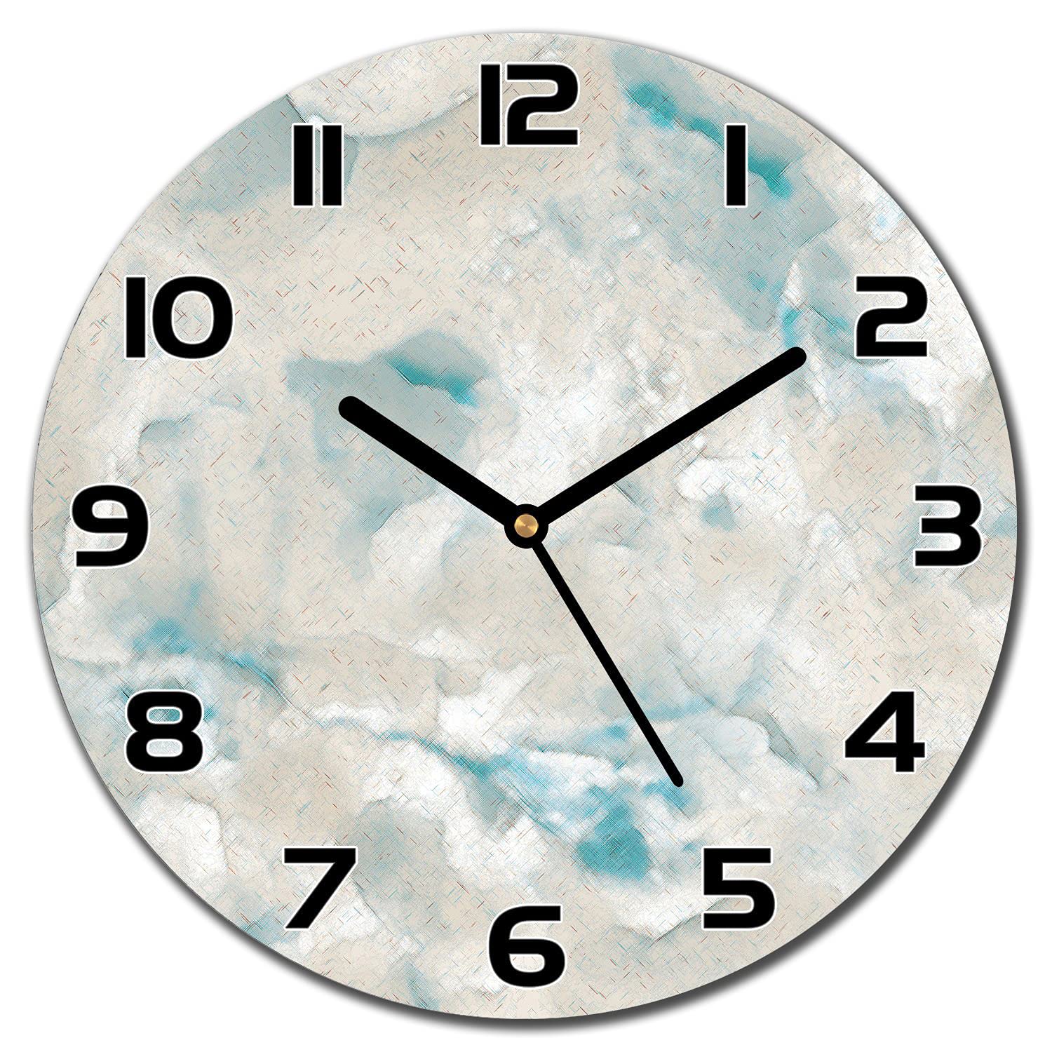 Horloge murale en verre 30 cm Coloray cuisine salon moderne marbre naturel